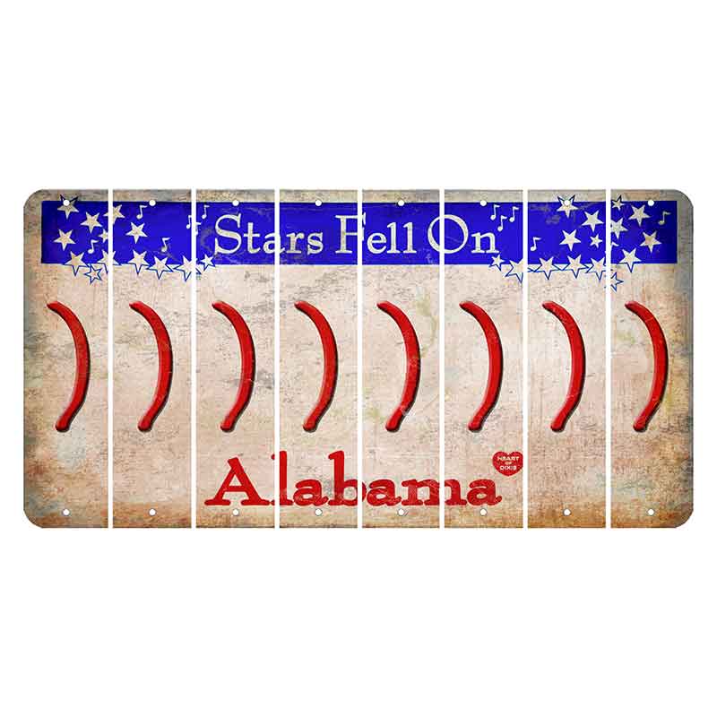 Stars Fell on Alabama Cut License Plate Strips (Set of 8)