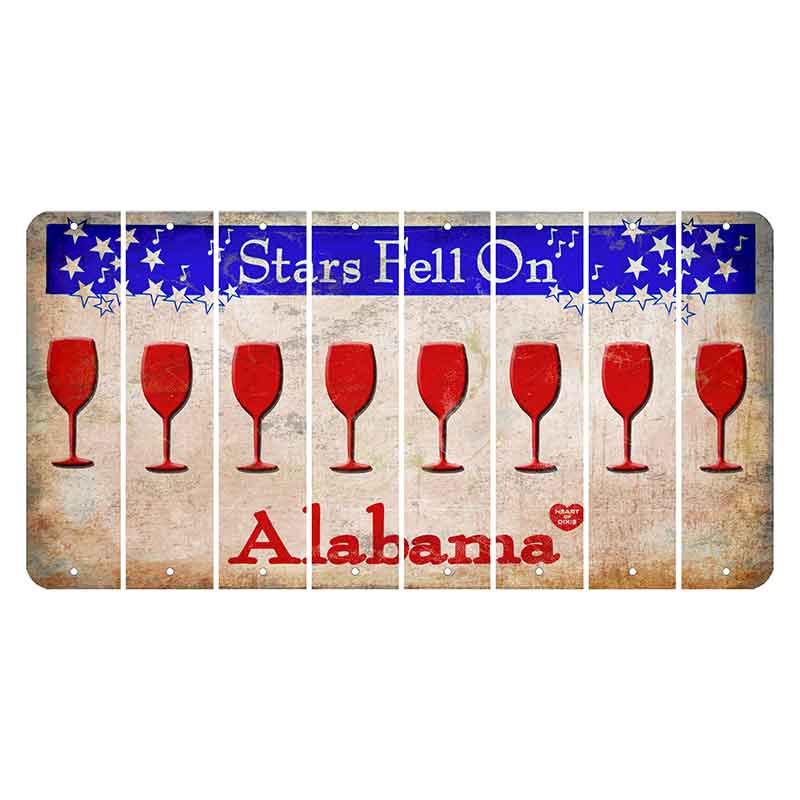 Stars Fell on Alabama Cut License Plate Strips (Set of 8)