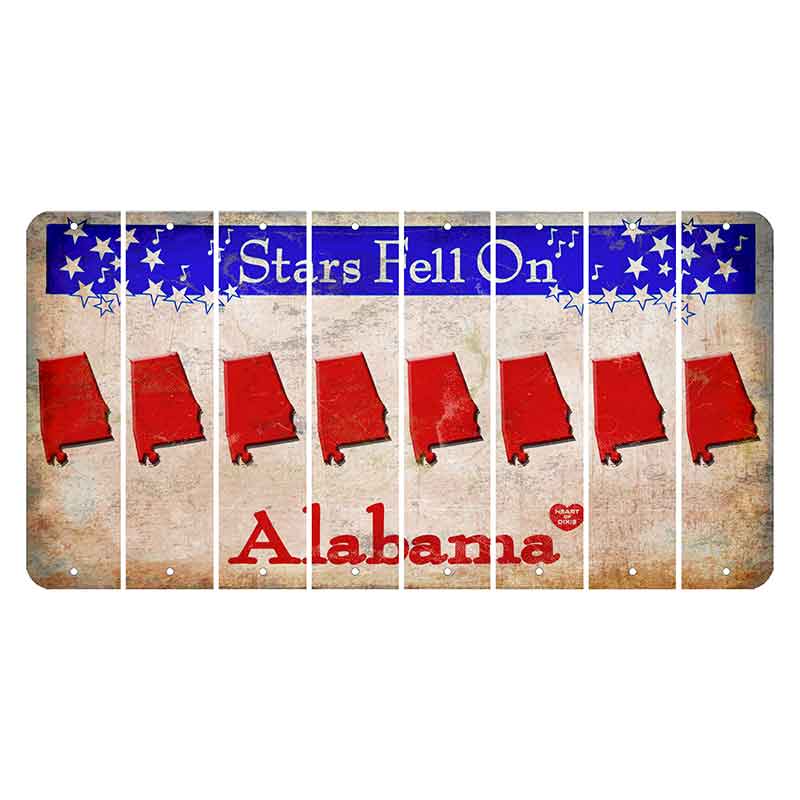 Stars Fell on Alabama Cut License Plate Strips (Set of 8)