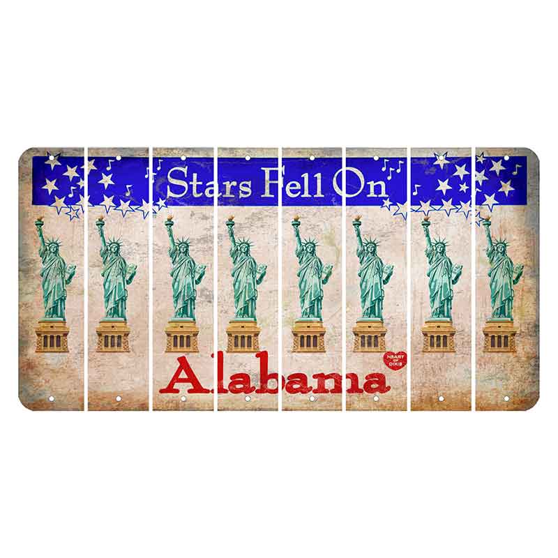 Stars Fell on Alabama Cut License Plate Strips (Set of 8)