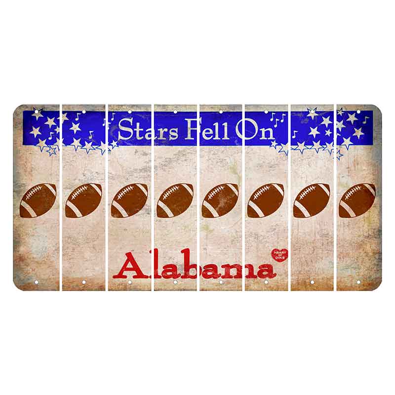 Stars Fell on Alabama Cut License Plate Strips (Set of 8) Football
