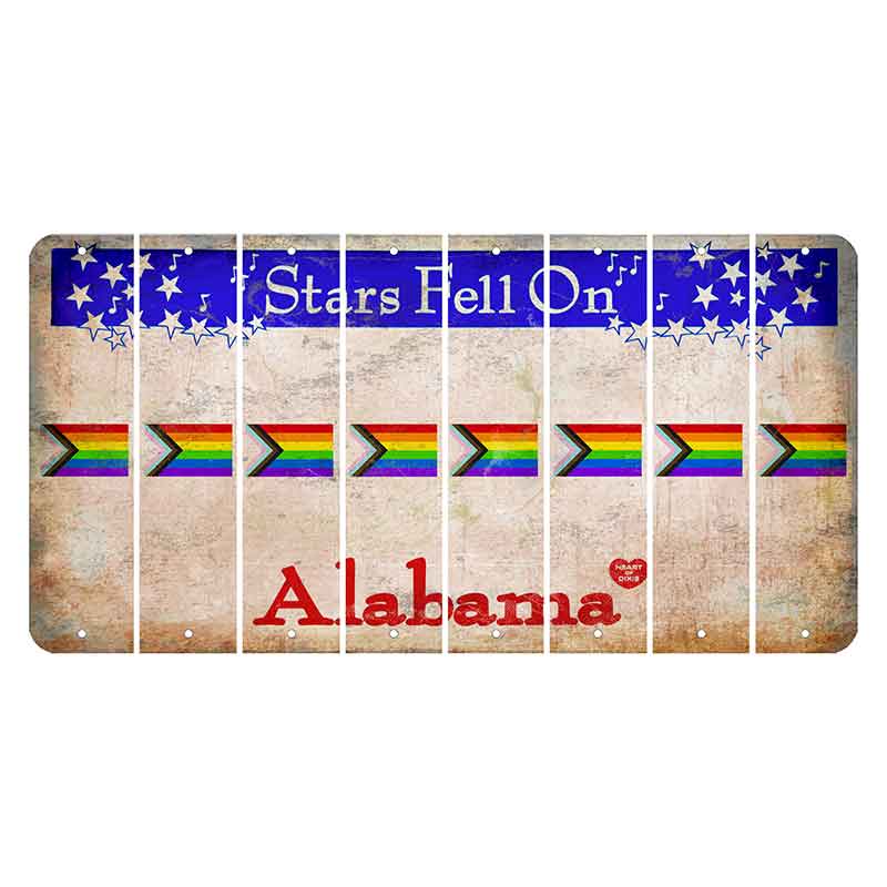 Stars Fell on Alabama Cut License Plate Strips (Set of 8)