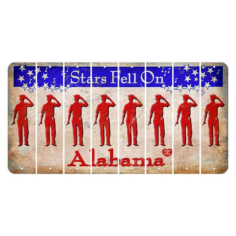 Stars Fell on Alabama Cut License Plate Strips (Set of 8)