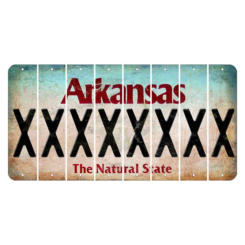 Arkansas Diamond Cut License Plate Strips (Set of 8) X