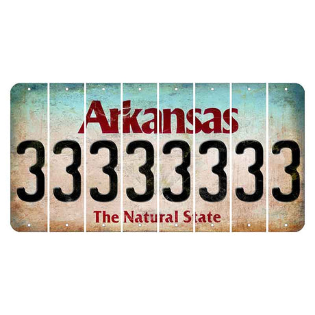 Arkansas Diamond Cut License Plate Strips (Set of 8)