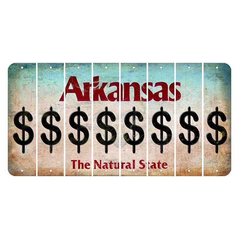 Arkansas Diamond Cut License Plate Strips (Set of 8)