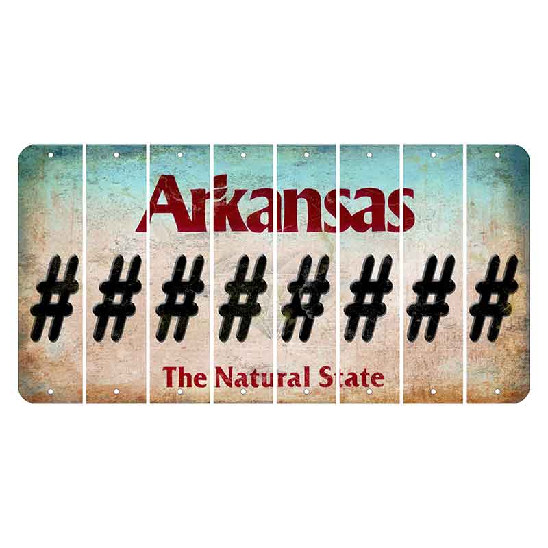 Arkansas Diamond Cut License Plate Strips (Set of 8)