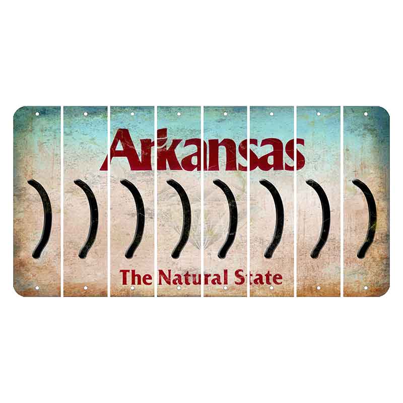 Arkansas Diamond Cut License Plate Strips (Set of 8) Parenthesis - Right