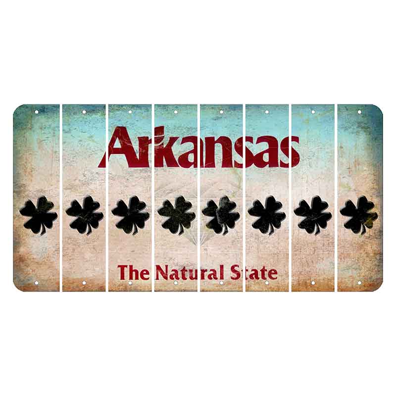 Arkansas Diamond Cut License Plate Strips (Set of 8) Shamrock