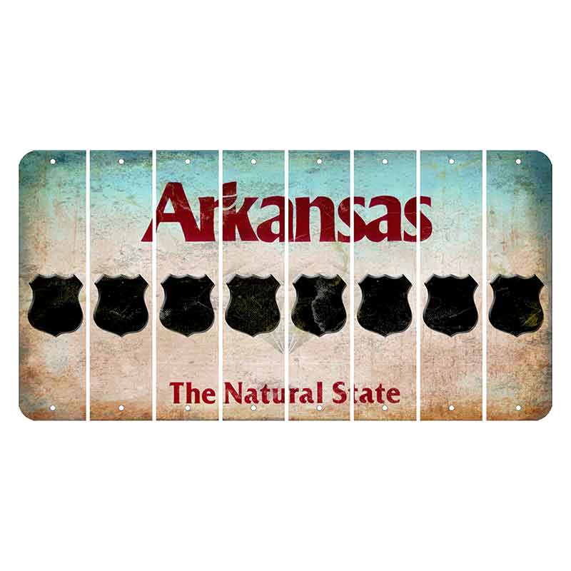 Arkansas Diamond Cut License Plate Strips (Set of 8) Police Badge