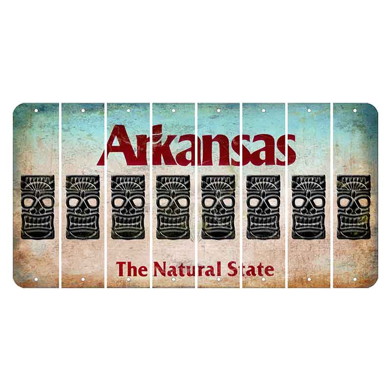 Arkansas Diamond Cut License Plate Strips (Set of 8) Tiki
