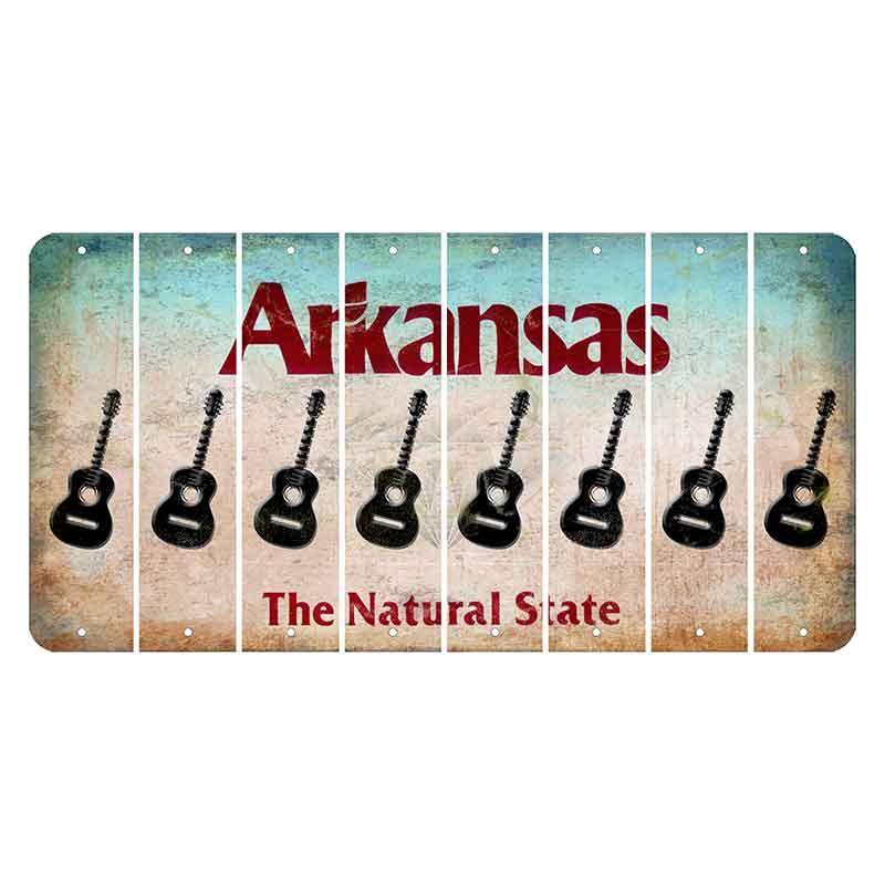 Arkansas Diamond Cut License Plate Strips (Set of 8) Guitar