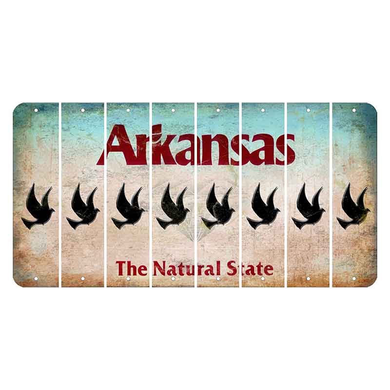 Arkansas Diamond Cut License Plate Strips (Set of 8) Dove