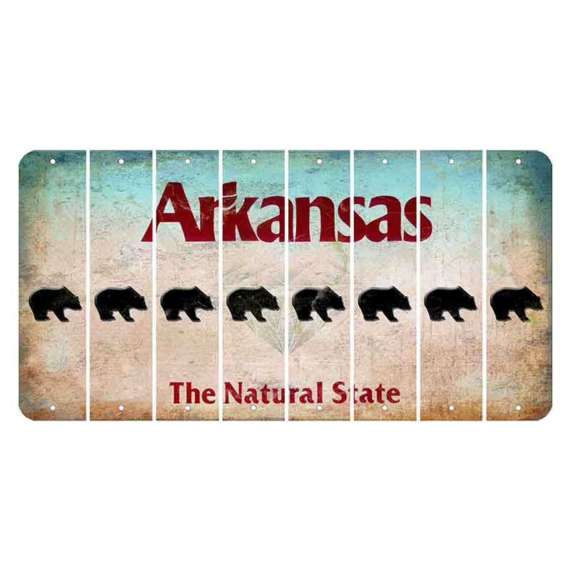 Arkansas Diamond Cut License Plate Strips (Set of 8) Bear