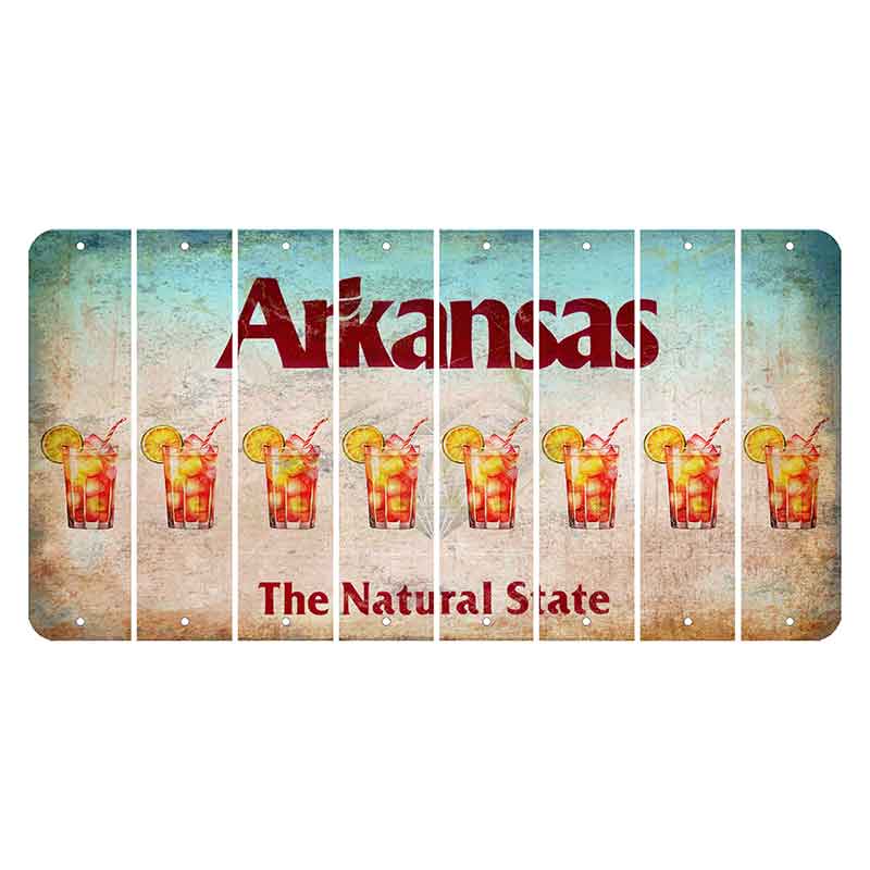 Arkansas Diamond Cut License Plate Strips (Set of 8) Cocktail