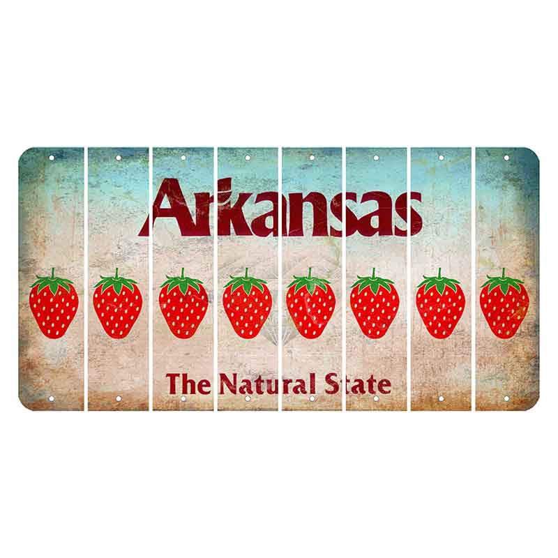 Arkansas Diamond Cut License Plate Strips (Set of 8) Strawberry