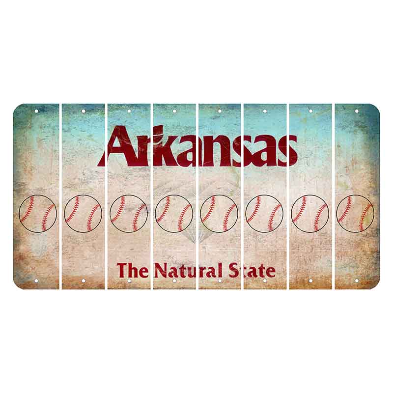 Arkansas Diamond Cut License Plate Strips (Set of 8) Baseball