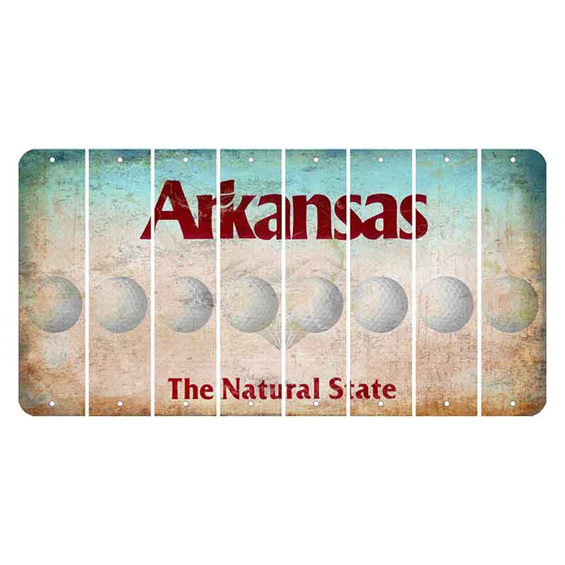 Arkansas Diamond Cut License Plate Strips (Set of 8) Golfball