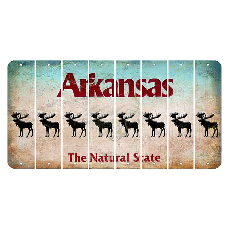 Arkansas Diamond Cut License Plate Strips (Set of 8) Moose