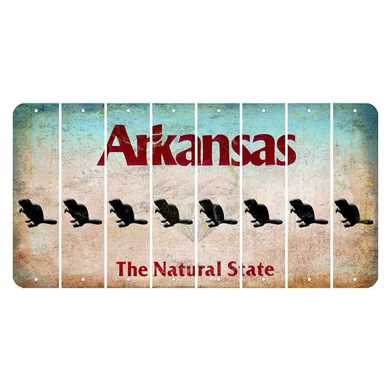 Arkansas Diamond Cut License Plate Strips (Set of 8) Beaver