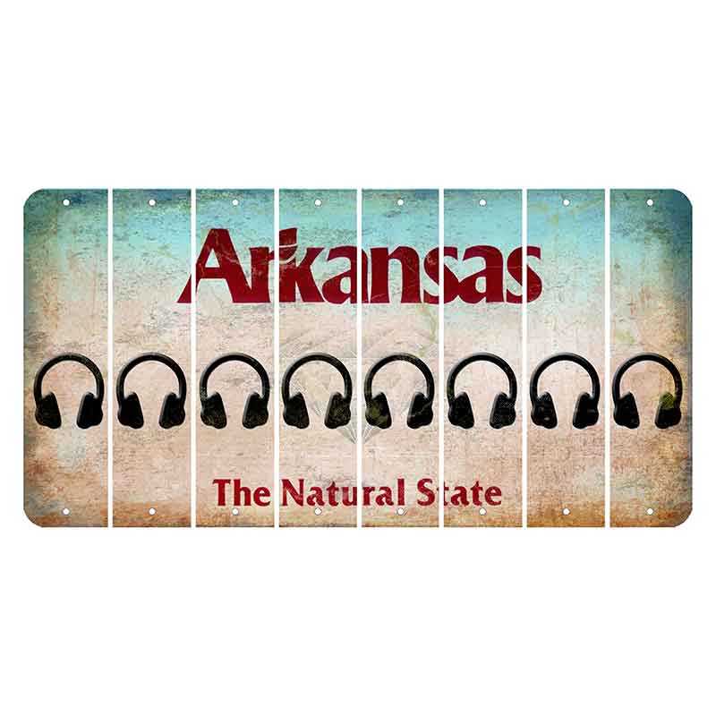 Arkansas Diamond Cut License Plate Strips (Set of 8) Headphones