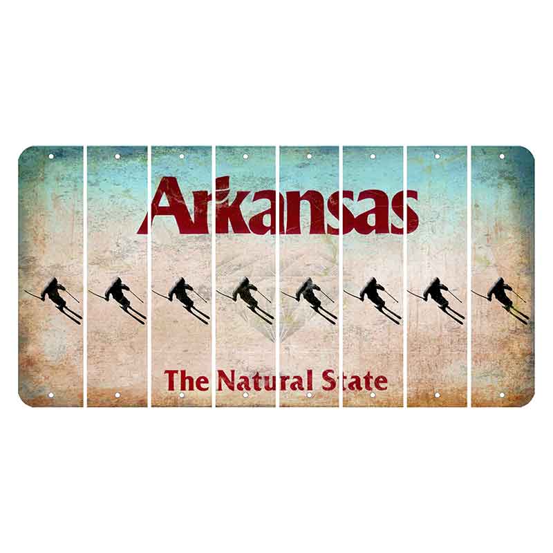 Arkansas Diamond Cut License Plate Strips (Set of 8) Skier