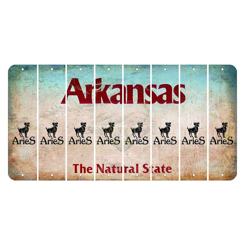 Arkansas Diamond Cut License Plate Strips (Set of 8) Zodiac Sign - Aries