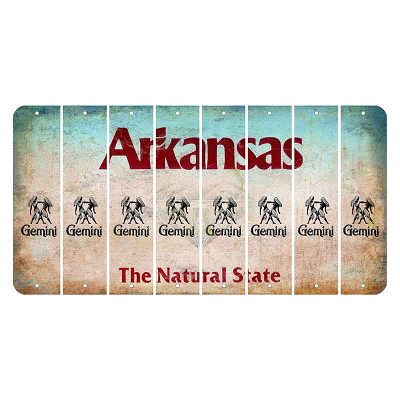 Arkansas Diamond Cut License Plate Strips (Set of 8) Zodiac Sign - Gemini