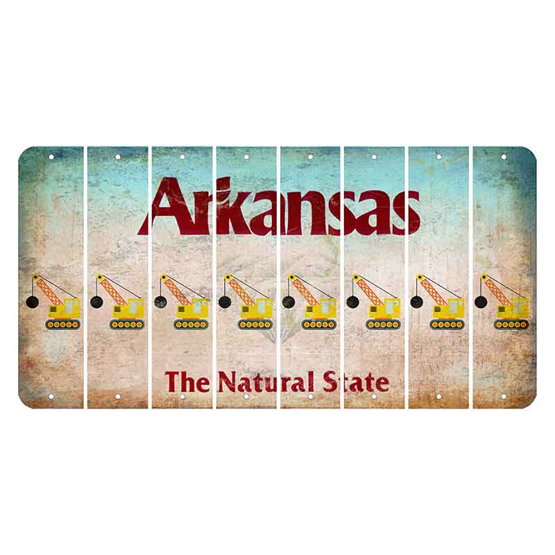 Arkansas Diamond Cut License Plate Strips (Set of 8) Wrecking Ball Crane