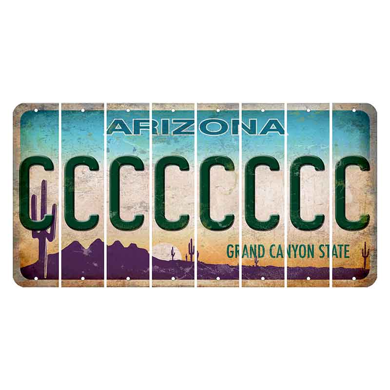 Arizona Desert Scene Cut License Plate Strips (Set of 8)