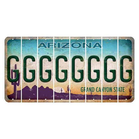 Arizona Desert Scene Cut License Plate Strips (Set of 8)