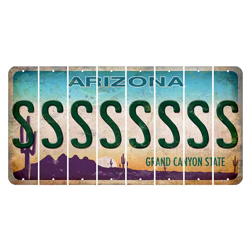 Arizona Desert Scene Cut License Plate Strips (Set of 8)