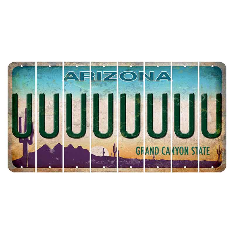 Arizona Desert Scene Cut License Plate Strips (Set of 8)