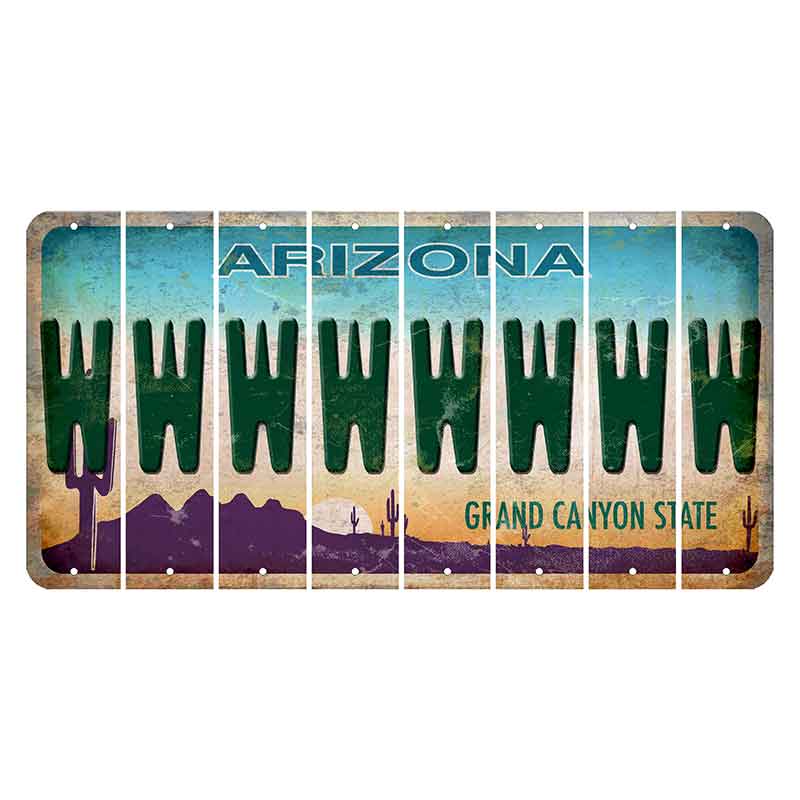 Arizona Desert Scene Cut License Plate Strips (Set of 8)