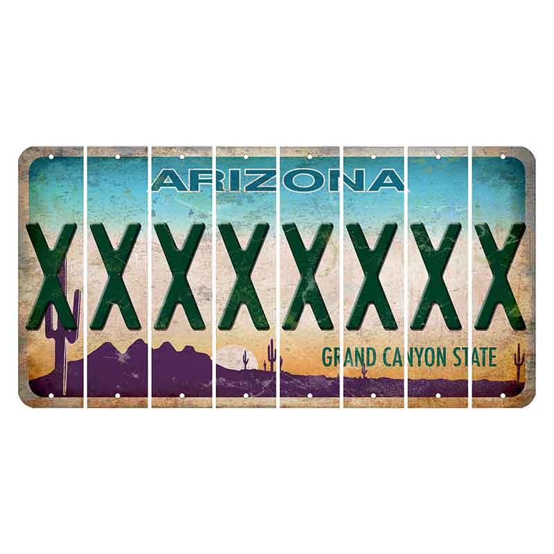 Arizona Desert Scene Cut License Plate Strips (Set of 8)