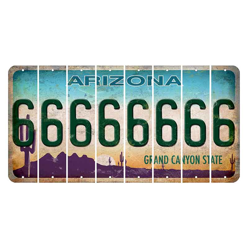 Arizona Desert Scene Cut License Plate Strips (Set of 8)