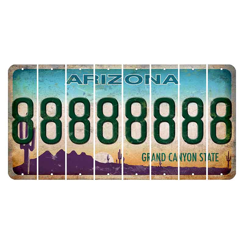 Arizona Desert Scene Cut License Plate Strips (Set of 8) 8