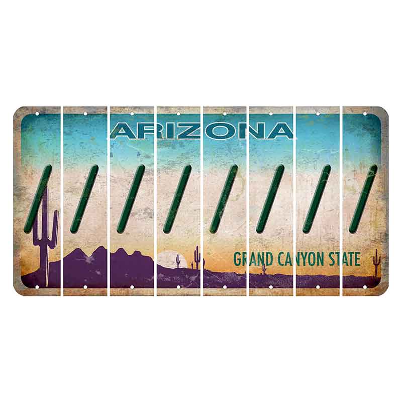 Arizona Desert Scene Cut License Plate Strips (Set of 8) Forward Slash