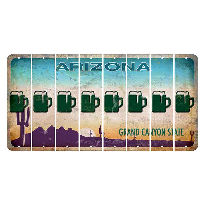 Arizona Desert Scene Cut License Plate Strips (Set of 8)