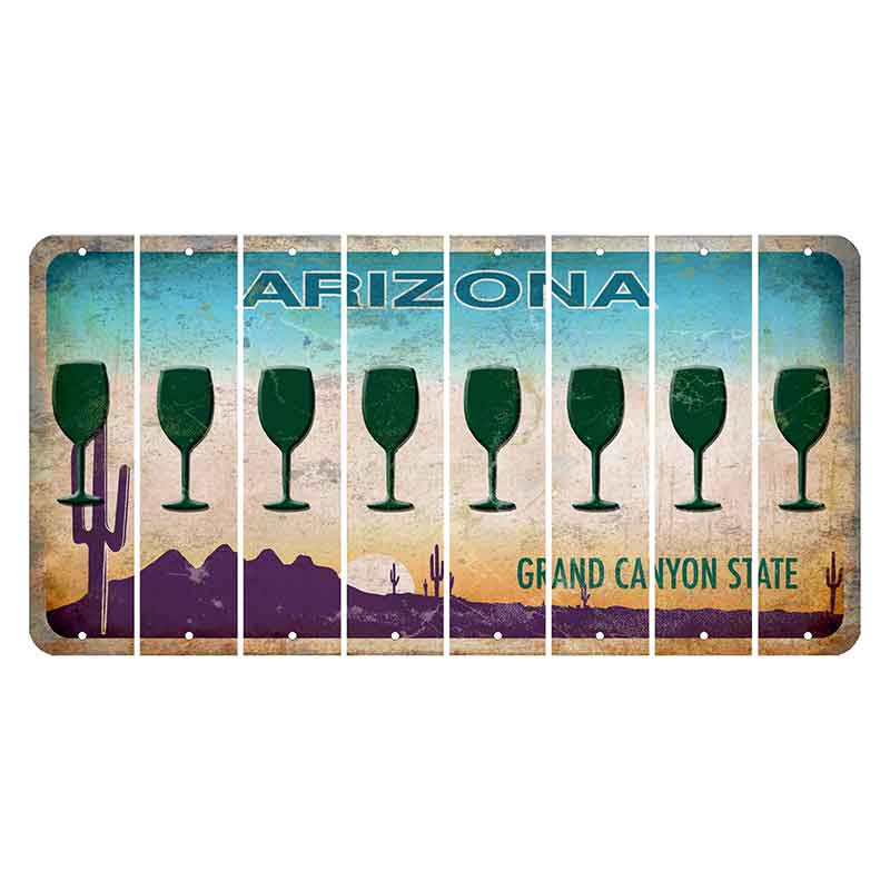 Arizona Desert Scene Cut License Plate Strips (Set of 8)