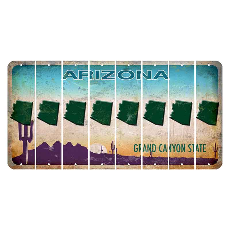 Arizona Desert Scene Cut License Plate Strips (Set of 8)