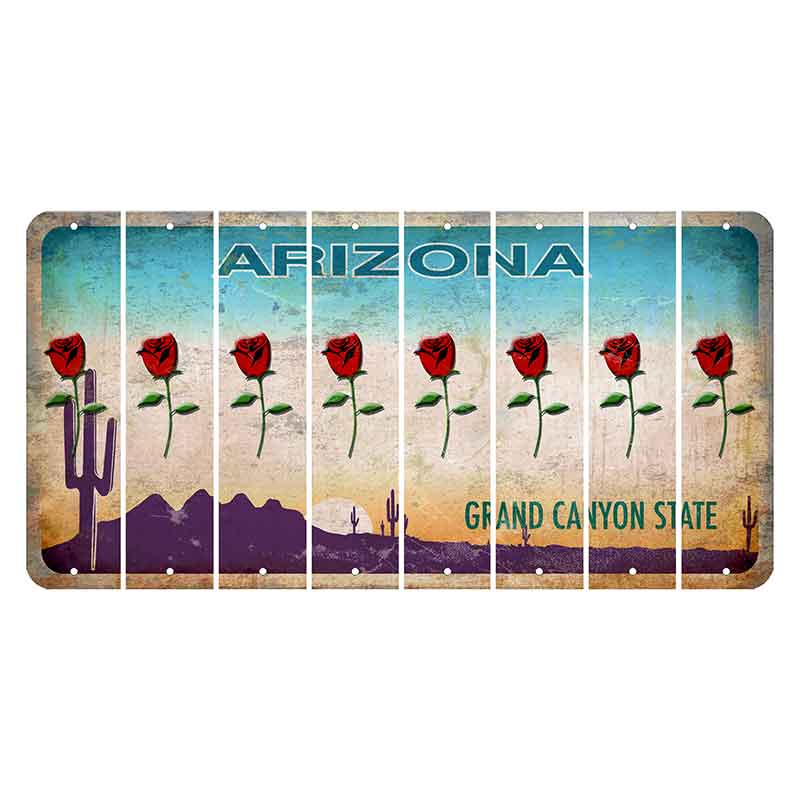 Arizona Desert Scene Cut License Plate Strips (Set of 8)