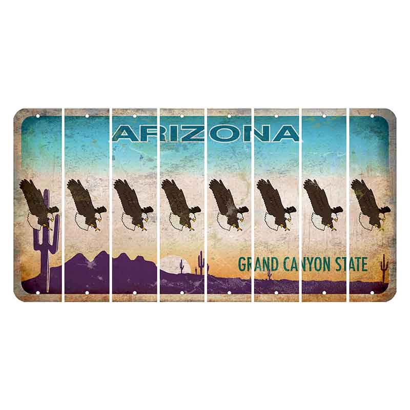 Arizona Desert Scene Cut License Plate Strips (Set of 8)