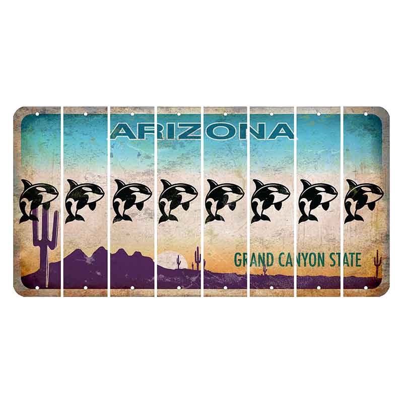 Arizona Desert Scene Cut License Plate Strips (Set of 8)