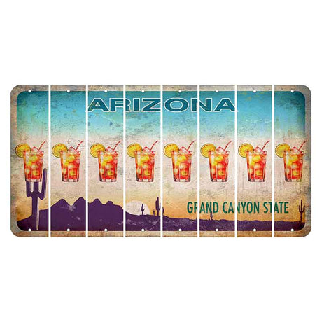 Arizona Desert Scene Cut License Plate Strips (Set of 8)