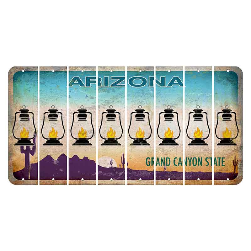 Arizona Desert Scene Cut License Plate Strips (Set of 8)