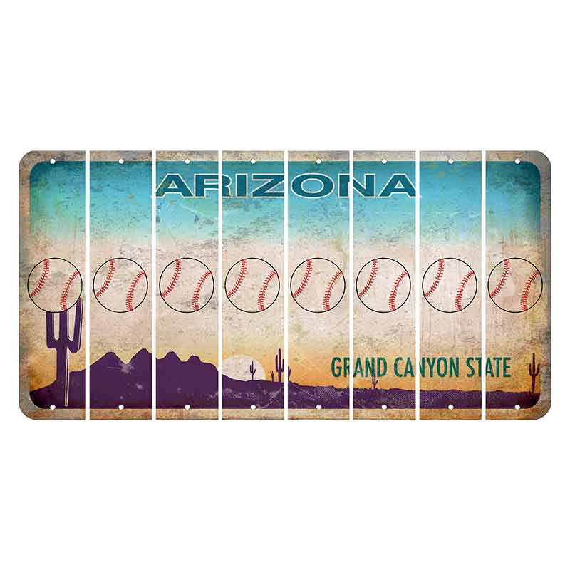 Arizona Desert Scene Cut License Plate Strips (Set of 8) Baseball