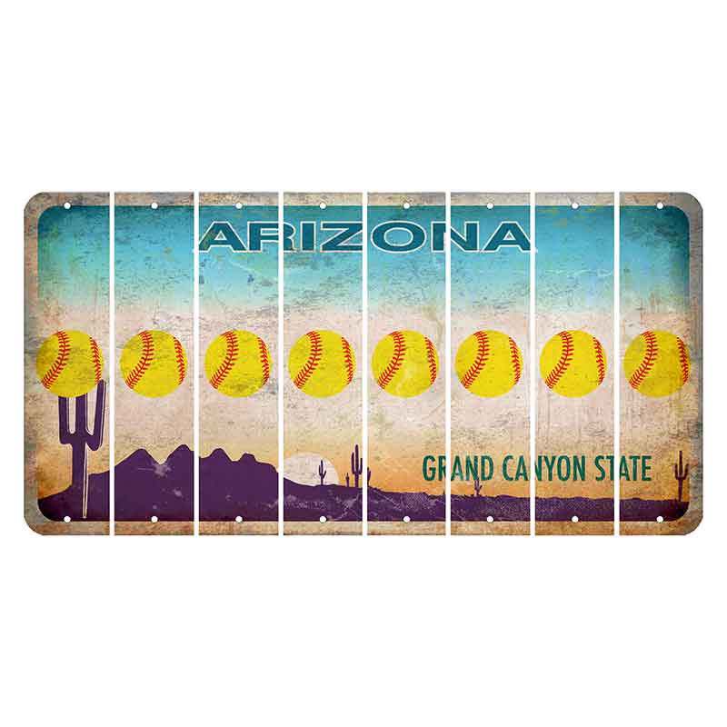 Arizona Desert Scene Cut License Plate Strips (Set of 8) Softball