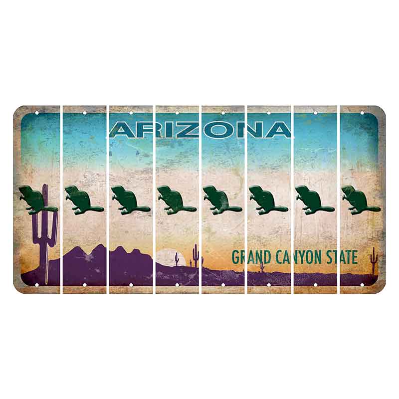 Arizona Desert Scene Cut License Plate Strips (Set of 8) Beaver
