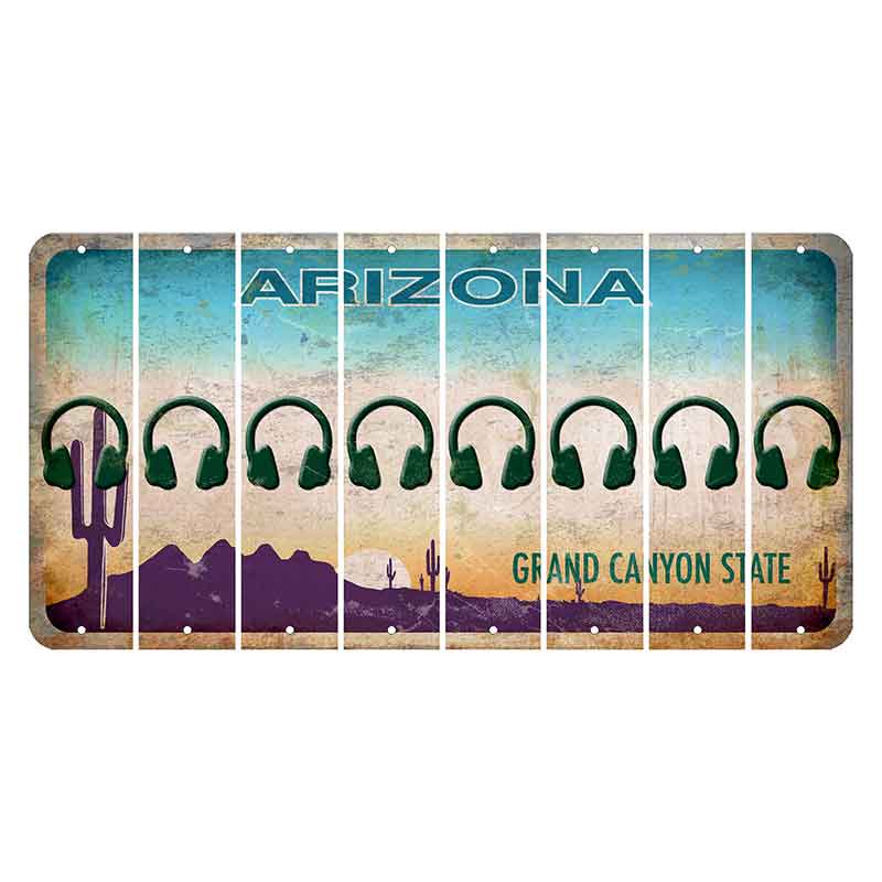 Arizona Desert Scene Cut License Plate Strips (Set of 8) Headphones